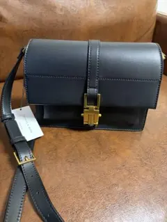 CHARLES & KEITH メタリックアクセント フラップバッグ 黒