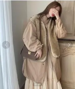 ANGIE VINTAGE by megファーベスト付きマルチWAYモッズコート