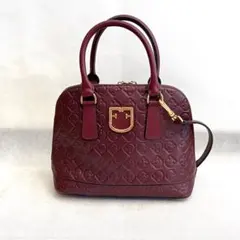 【ほぼ未使用】FURLA バーガンディー ハンドバッグ ショルダーバッグ