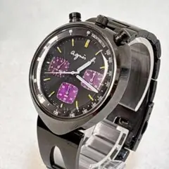 agnes b. アニエスベー V655-7010 ツノクロノ　腕時計 稼働品