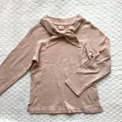 【値下げ】衿 リボンカット 長袖Tシャツ 130 プティマイン