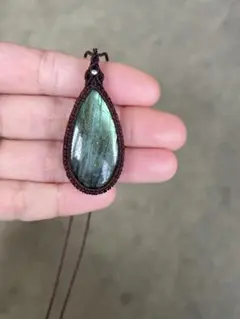 ラブラドライト　マクラメアクセサリー