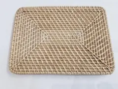 【無印良品】重なるラタン長方形バスケット用フタ 約幅３６×奥行２６cm