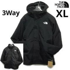 US限定 ノースフェイス XL マウンテンパーカー 中綿 3wayジャケット 黒