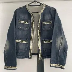【匿名配送】デニムジャケット　　　　　フリンジデザイン 　 サイズSからM