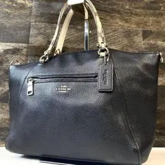 美品 COACH コーチ トートバッグ F88561 パイソン ブラック