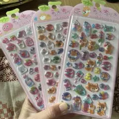 うるちゅるポップシール 柴犬、猫、食べ物3枚セット