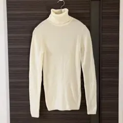 無印良品 首のチクチクを抑えたタートルネックセーター M オフホワイト