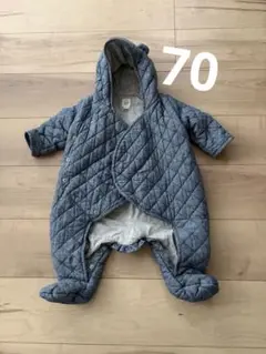 GAP 아기 퀼팅 귀가있는 롬퍼스 아우터 올인원