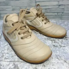 BALLY バリー 22.5cm スニーカー 茶系 Bロゴ レザー ベージュ