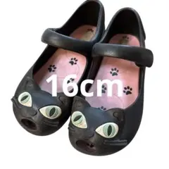 mini melissa 猫デザイン サンダル 黒　16cm