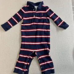 Ralph Lauren ポロロンパース ネイビー/レッド