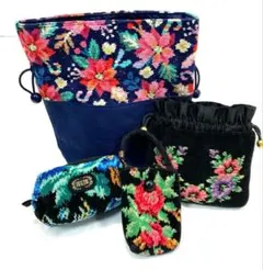 292xN9レ 未使用＆美品 FEILER フェイラーポーチ 巾着 4点セット