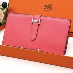 HERMES ベアン スフレ ピンク 長財布のサムネイル