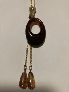 昭和レトロ　ループタイ　ネックレス　べっ甲