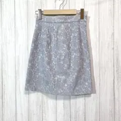 プロポーション　ミニスカート　レディース　ライトブルー　花柄　おしゃれ　キレイめ