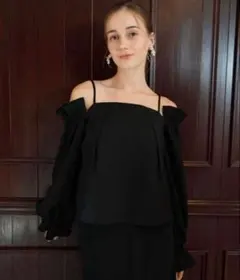 Acka エーシーケーエー 新品 puffy cami blouse ブラックのサムネイル