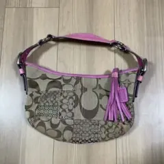 コーチ　ワンショルダーバック　シグネチャー　ピンク