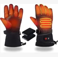 電熱グローブ⭐️防寒手袋 12000mAhバッテリー付き 3段階温度調節 裏起毛