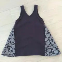 セラフ ワンピース　ニットワンピ　花柄　ネイビー