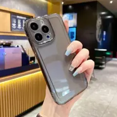 iPhone13pro スマホケース　クリアケース　 ブラック 08