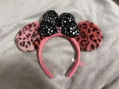 ディズニー カチューシャ ミニー ヒョウ柄 ピンク