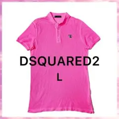 DSQUARED2 ディースクエアード チロ 犬 刺繍 ポロシャツ ピンク Lのサムネイル