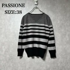 美品 PASSIONE ストライプ Vネック セーター サイズ38のサムネイル