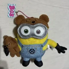 ミニオン ボブ ぬいぐるみ デニムオーバーオール クマ キーホルダー