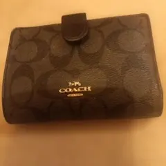 COACH 二つ折り財布 シグネチャー黒のサムネイル