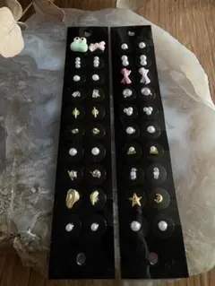 【ゴールド&パール耳ツボジュエリー40粒】リボン 星 月　ハンドメイド