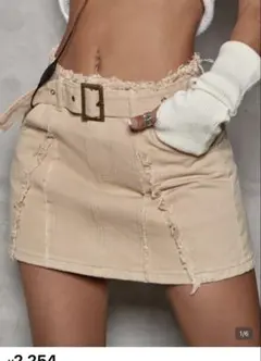 SHEIN カーゴデニムミニスカート　ベージュ