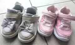 イフミーifme CALINリボンシューズ＆ノーブランドピンクスニーカー16cm