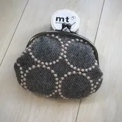 ぺたんこがま口 ハンドメイド ミナペルホネン  グレー はぎれ