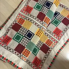 当時物 昭和レトロ マルチカバー グラニースクエア 手編み モチーフ