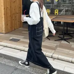 ⭐️美品⭐️ サロペットジャンパースカートロング ジャンスカ サロペットスカート 黒