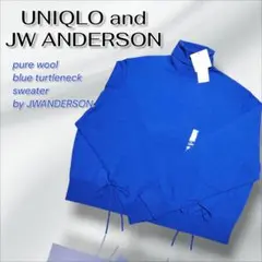 こはる。様。UNIQLO JWANDERSON 青タートルセーターリボンユニクロ