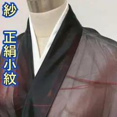 KN6721 紗 小紋 身丈157cm 夏着物 正絹のサムネイル