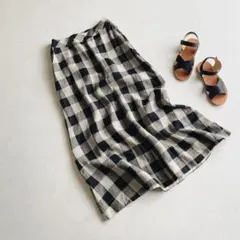 URBAN RESEARCH DOORS リネン100% ギンガムフレアスカートのサムネイル