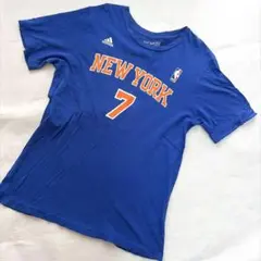adidas NBA NEW YORK 7 半袖Tシャツ ANTHONY 青