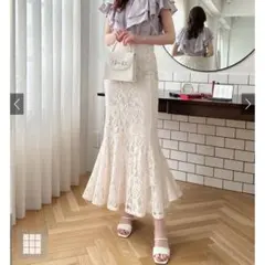 GRL 花柄レースマーメイドスカート[nh54]