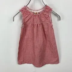 MIKI HOUSE ホットビスケッツ チェックワンピース キャビットちゃん刺繍