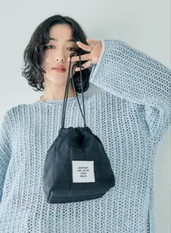 LEPSIM キルティングミニ巾着（ブラック）