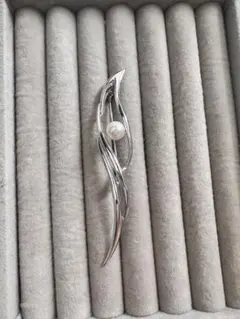 本真珠　アコヤパール　ブローチ　silver