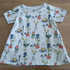 ミッフィー 花柄 半袖ワンピース