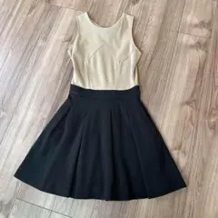 クリーニング済み　nine バイカラー　ワンピース　ノースリーブ