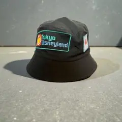 【東京ディズニーランド】公式 バケットハット 黒 ロゴ刺繍 帽子