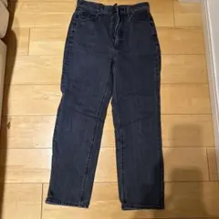 GU ハイウエストストレートパンツ Mサイズ ブラック