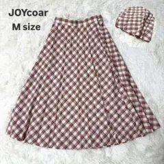 YAMAMOTO ジョイコア スカート M レッドチェック フレアスカート 春