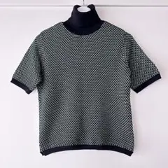 【極美品】ZARA タートルネック ハイネック 半袖ニット Mサイズ